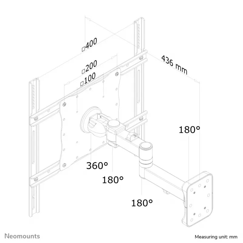 Neomounts FPMA-W960 Monitor/TV mount wall 23-52 inch - full motion