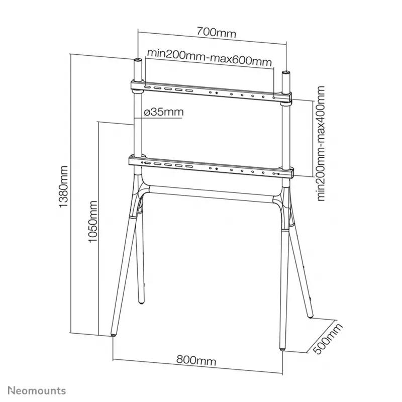 Neomounts NM-M1000WHITE TV floor stand 37-70 inch