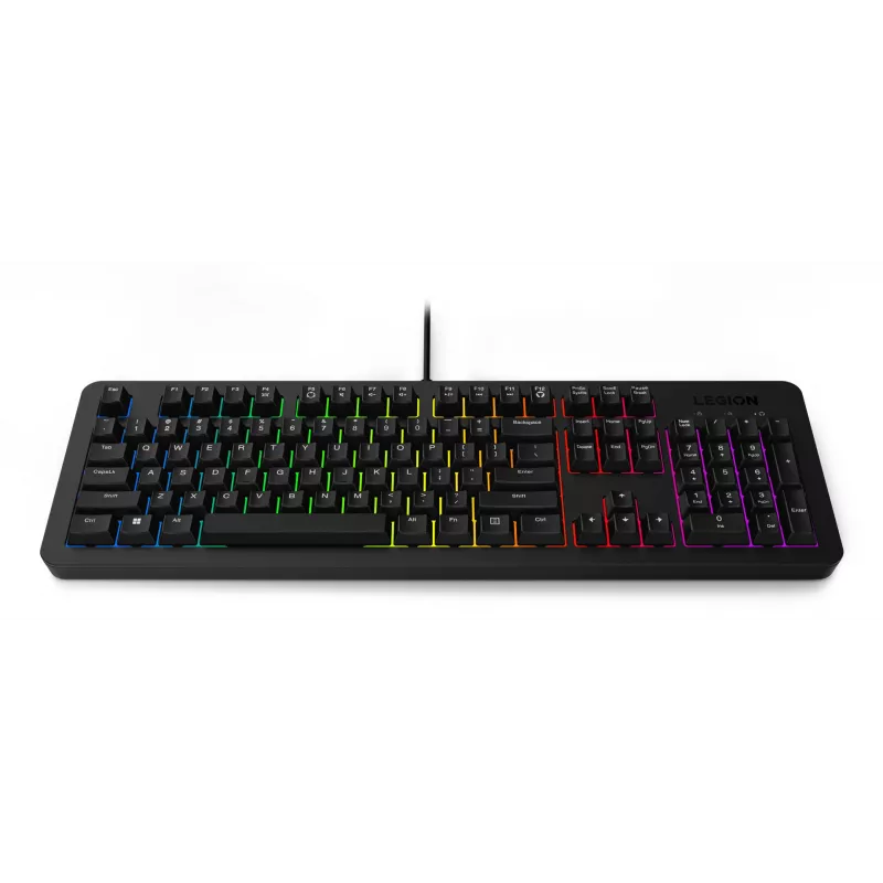 Wired Gaming Keyboard Lenovo K310 — Full-size 100%, USB, US English, RGB Backlight, Black, 1.8 m Cable