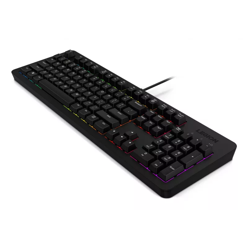 Wired Gaming Keyboard Lenovo K310 — Full-size 100%, USB, US English, RGB Backlight, Black, 1.8 m Cable