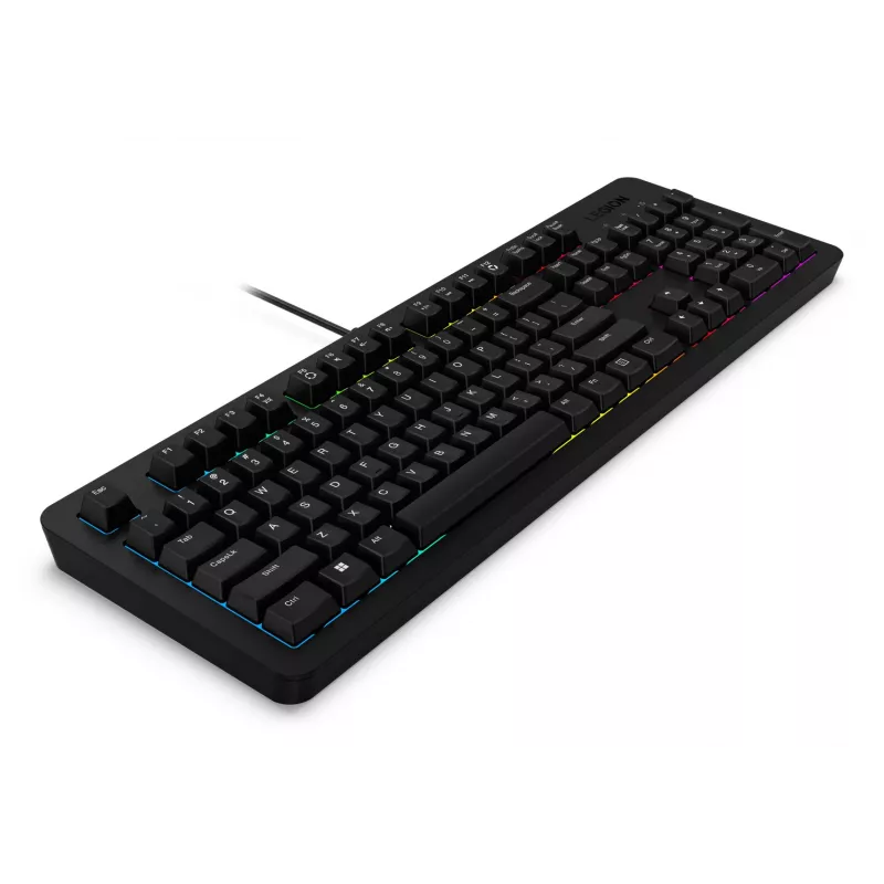 Wired Gaming Keyboard Lenovo K310 — Full-size 100%, USB, US English, RGB Backlight, Black, 1.8 m Cable