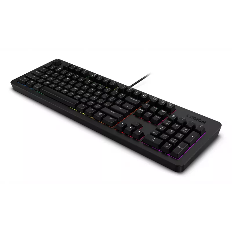 Wired Gaming Keyboard Lenovo K310 — Full-size 100%, USB, US English, RGB Backlight, Black, 1.8 m Cable