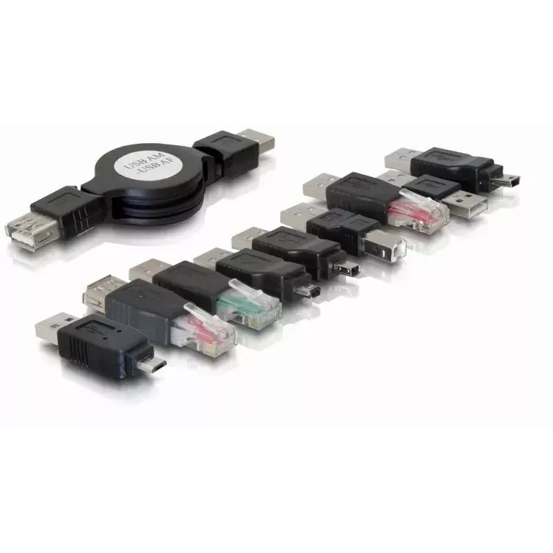 USB adapter kit DeLOCK 18612 Black 10 parts