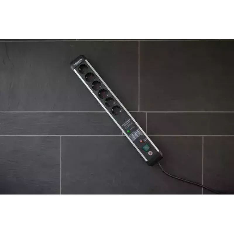 Power extension Brennenstuhl 1391010601 5m 6 AC outlets Indoor Black Silver
