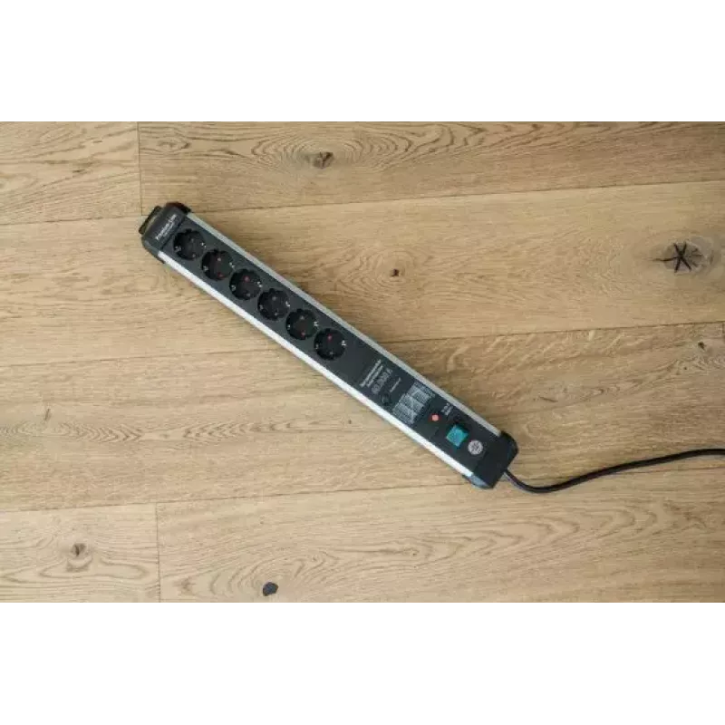 Power extension Brennenstuhl 1391010601 5m 6 AC outlets Indoor Black Silver