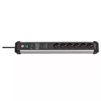 Power extension Brennenstuhl 1391010601 5m 6 AC outlets Indoor Black Silver