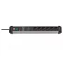 Power extension Brennenstuhl 1391010601 5m 6 AC outlets Indoor Black Silver
