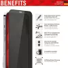 Displex Privacy Screen Protector (10H) for Apple iPhone 13/13 Pro/14/16e/17e, Eco Mounting Frame, Privacy Filter