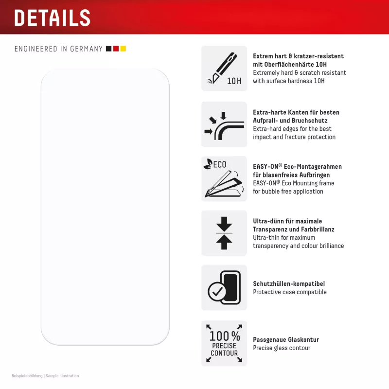 Displex Screen Protector + Case for Apple iPhone 16, Eco Mounting Frame, scratch resistant
