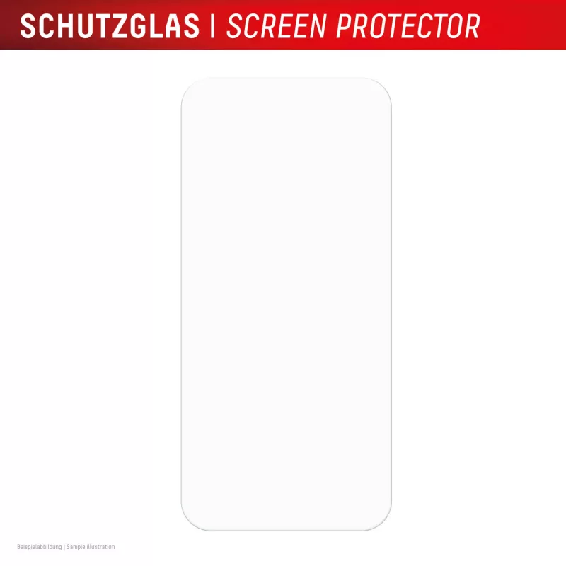 Displex Screen Protector (10H) for Apple iPhone 15/15 Pro/16, Eco Mounting Frame, scratch resistant