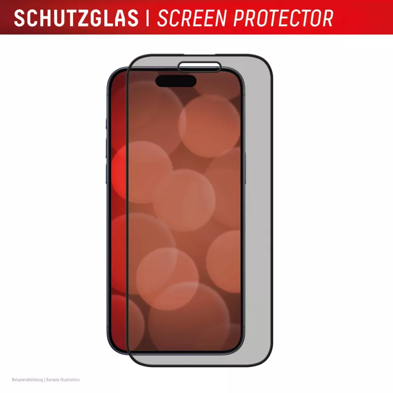 Displex Privacy Screen Protector (10H) for Apple iPhone 16, Eco Mounting Frame, Privacy Filter