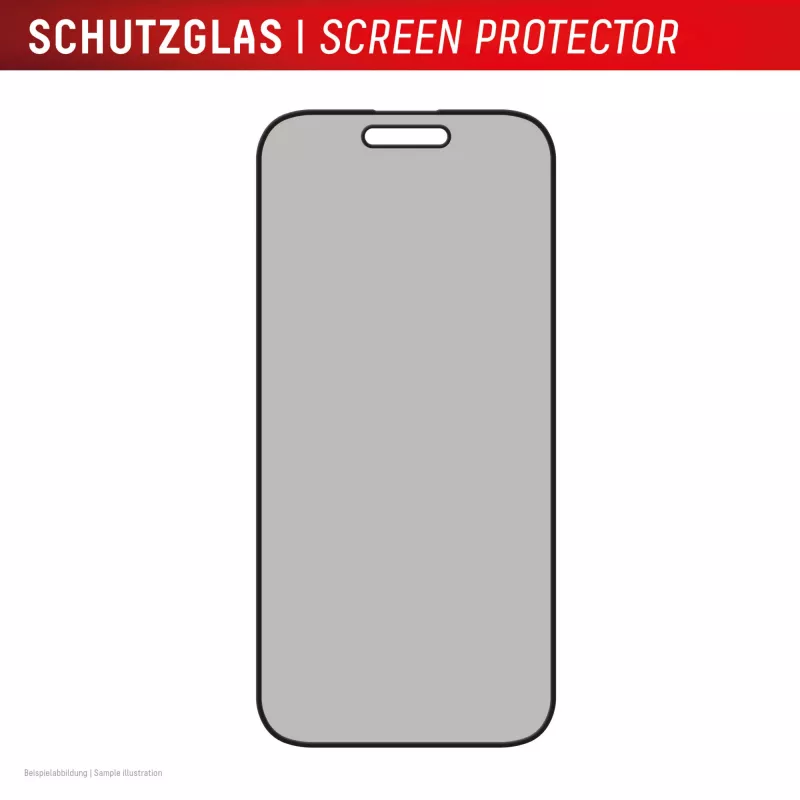 Displex Privacy Screen Protector (10H) for Apple iPhone 16, Eco Mounting Frame, Privacy Filter