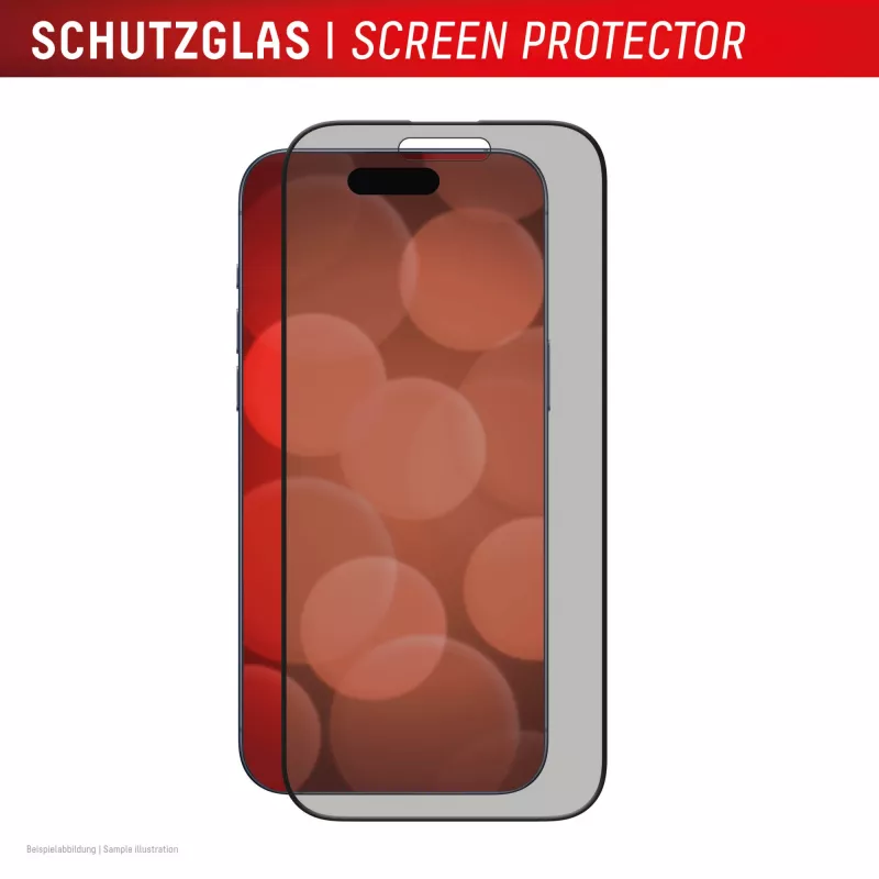 Displex Privacy Screen Protector (10H) for Apple iPhone 16 Pro, Eco Mounting Frame, Privacy Filter