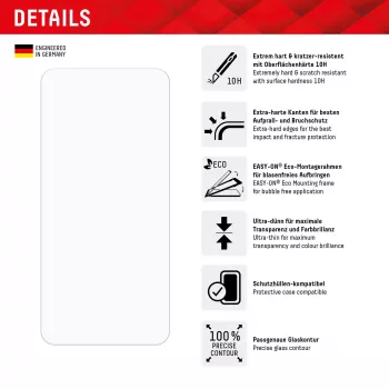 Displex Screen Protector + Case for Samsung Galaxy A55 5G, Eco Mounting Frame, scratch resistant