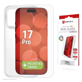 Displex Screen Protector + Case for Apple iPhone 17 Pro, Eco Mounting Frame, scratch resistant