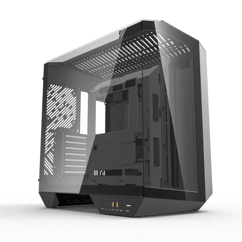 PC Case Darkflash DY470 Full Tower — Black, SPCC, supports ITX/ATX, HDD 3.5 inch/2.5 inch, 1x rear 120 mm, 120 mm side fans