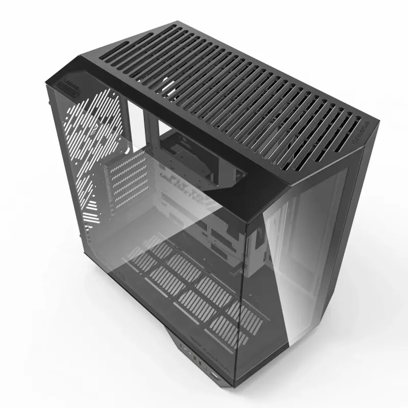 PC Case Darkflash DY470 Full Tower — Black, SPCC, supports ITX/ATX, HDD 3.5 inch/2.5 inch, 1x rear 120 mm, 120 mm side fans