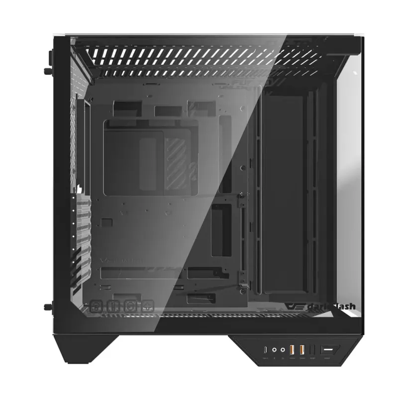PC Case Darkflash DY470 Full Tower — Black, SPCC, supports ITX/ATX, HDD 3.5 inch/2.5 inch, 1x rear 120 mm, 120 mm side fans