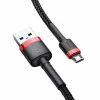 Baseus CAMKLF-B91 Nylon Durable Data & Charging Cable CQ3.0 2.4A USB to Micro USB 1m Black-Red
