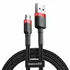 Baseus CAMKLF-B91 Nylon Durable Data & Charging Cable CQ3.0 2.4A USB to Micro USB 1m Black-Red