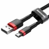 Baseus CAMKLF-B91 Nylon Durable Data & Charging Cable CQ3.0 2.4A USB to Micro USB 1m Black-Red