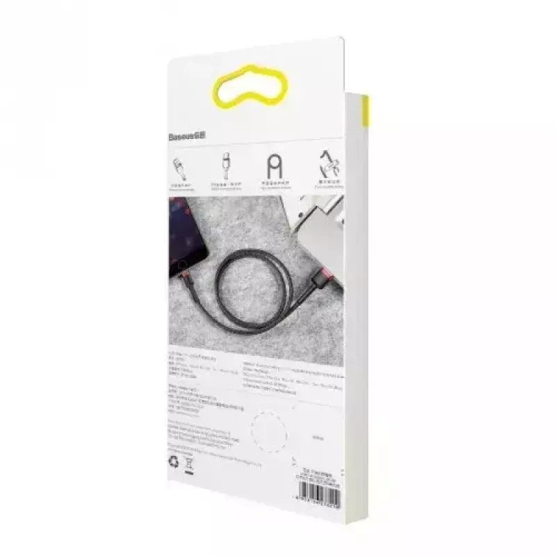 USB-A to Lightning cable Baseus CALKLF-C19 2 m — aluminium housing, 1.5 A, black/red