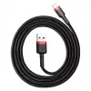 USB-A to Lightning cable Baseus CALKLF-C19 2 m — aluminium housing, 1.5 A, black/red