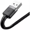 USB A to Lightning Cable Baseus Cafule (CALKLF-CG1) — Nylon braided, QC3.0 1.5A, 2 m, Grey/Black