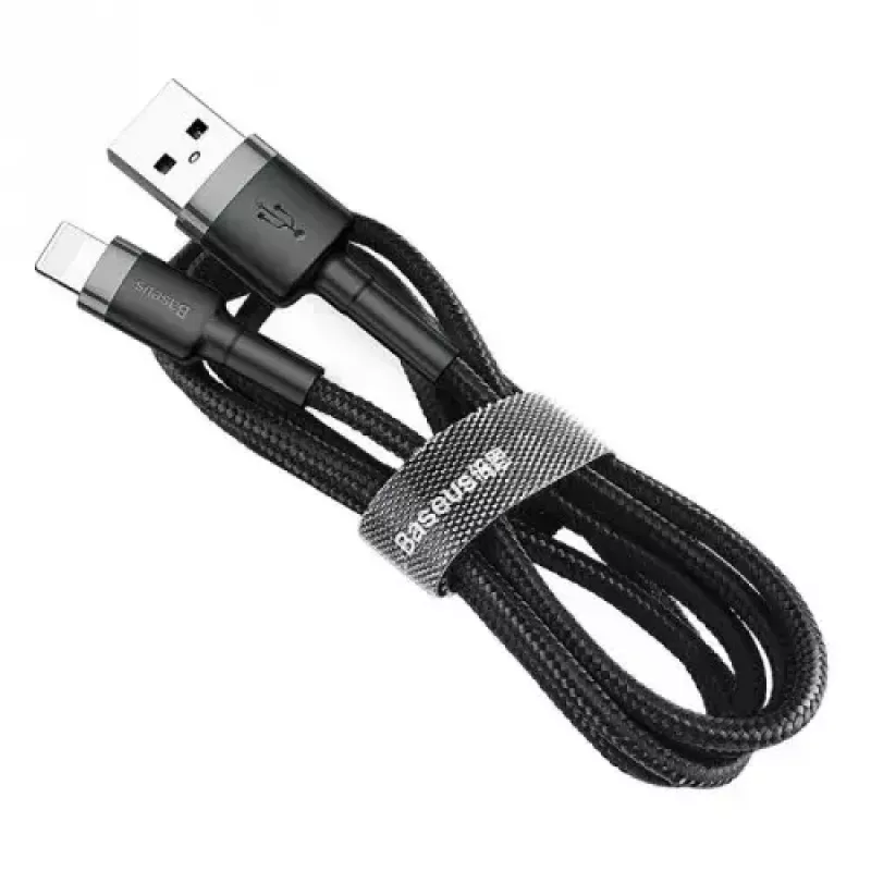 Baseus CALKLF-AG1 Nylon Data & Charging Cable USB-C QC3.0 2.4A to Lightning 0.5m black, gray
