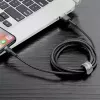 Baseus CALKLF-AG1 Nylon Data & Charging Cable USB-C QC3.0 2.4A to Lightning 0.5m black, gray