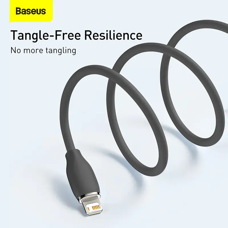 USB 2.0 data cable Baseus Jelly Lightning to USB-A 1.2 m, Black