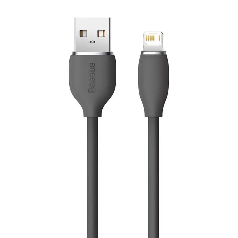 USB 2.0 data cable Baseus Jelly Lightning to USB-A 1.2 m, Black