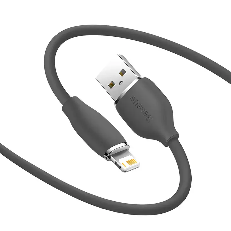 USB 2.0 data cable Baseus Jelly Lightning to USB-A 1.2 m, Black