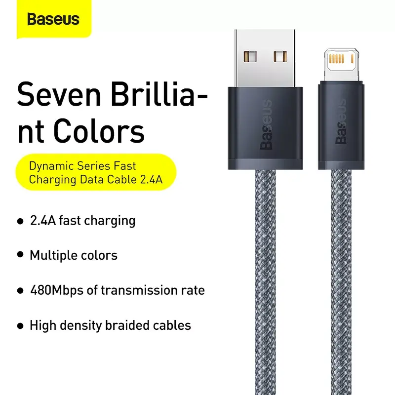 Baseus Dynamic 2m Grey Lightning to USB A Cable