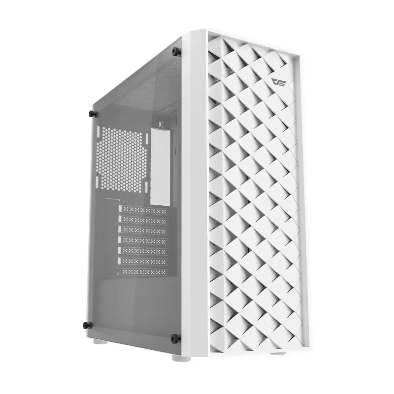 Computer case Darkflash DK351 WHITE Midi Tower, Micro ATX/ATX/ITX, tempered glass, white, 200×390×450 mm