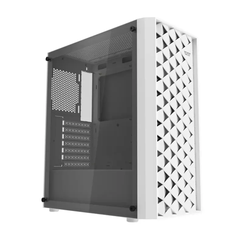 Computer case Darkflash DK351 WHITE Midi Tower, Micro ATX/ATX/ITX, tempered glass, white, 200×390×450 mm