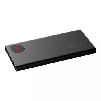 Baseus power bank Adaman Metal, Lithium-ion 10000mAh, 2xUSB, USB-C, Lightning, MicroUSB 22.5W (Black)