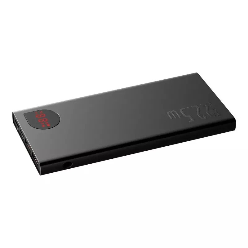 Baseus power bank Adaman Metal, Lithium-ion 10000mAh, 2xUSB, USB-C, Lightning, MicroUSB 22.5W (Black)
