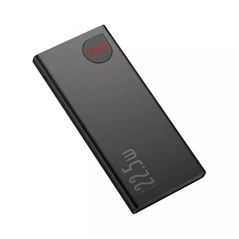 Baseus power bank Adaman Metal, Lithium-ion 10000mAh, 2xUSB, USB-C, Lightning, MicroUSB 22.5W (Black)