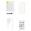 Phone case Baseus Magnetic Crystal Clear for iPhone 13, transparent, with tempered-glass screen protector