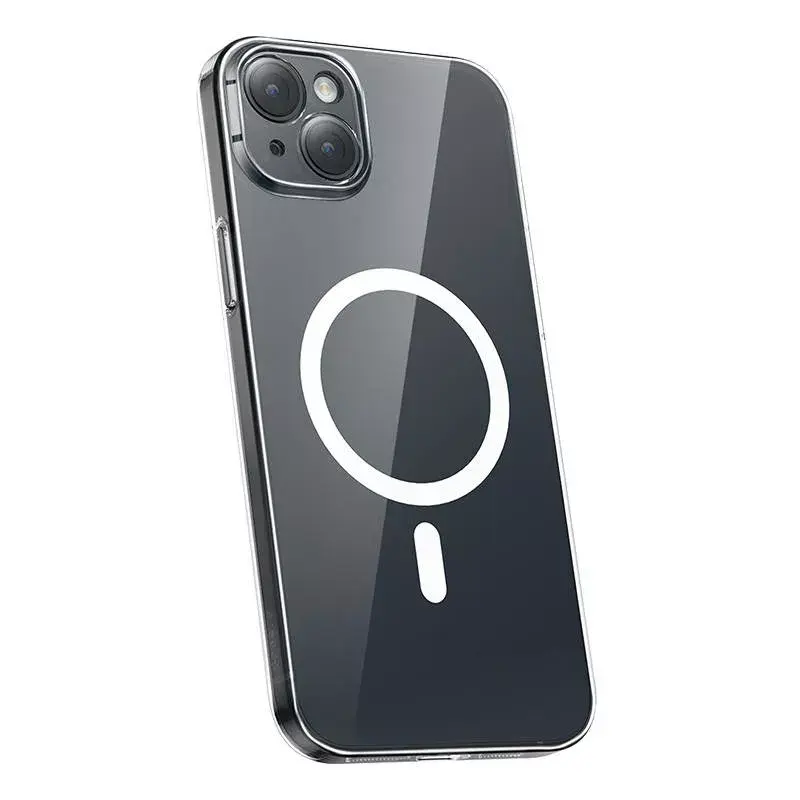 Phone case Baseus Magnetic Crystal Clear for iPhone 13, transparent, with tempered-glass screen protector