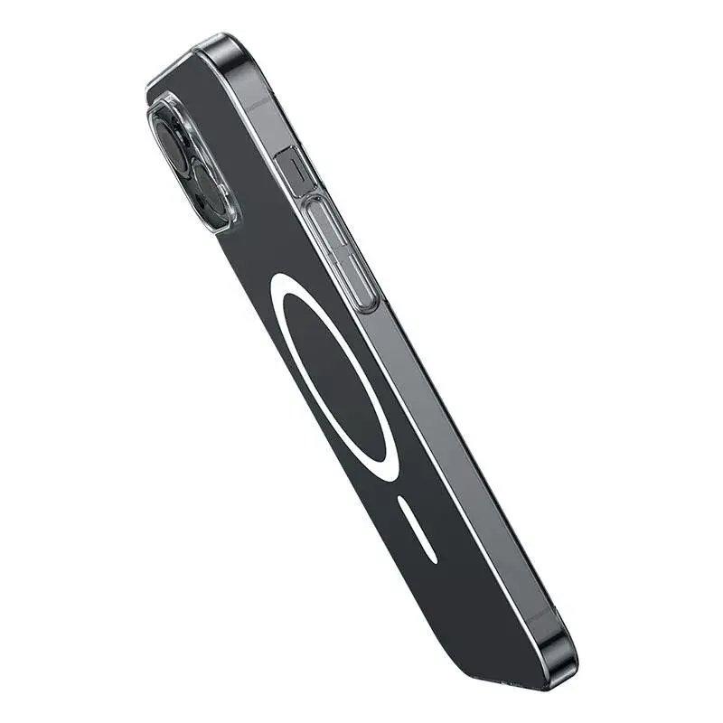 Phone case Baseus Magnetic Crystal Clear for iPhone 13, transparent, with tempered-glass screen protector