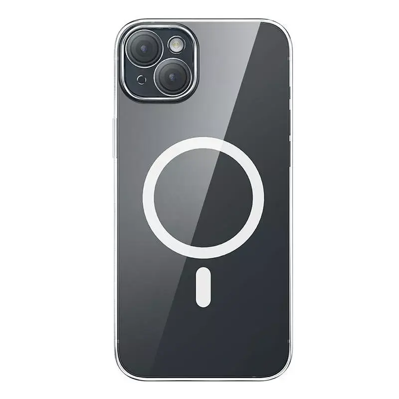 Phone case Baseus Magnetic Crystal Clear for iPhone 13, transparent, with tempered-glass screen protector