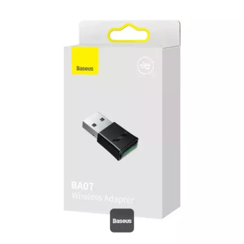 Baseus BA07 Mini Bluetooth Adapter for PC, USB 5.3 Wireless Bluetooth Dongle Receiver - Black