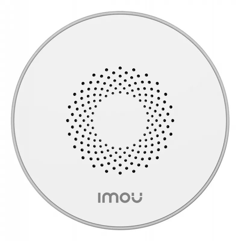 Wireless indoor siren IMOU ZR1 — 200 m range, DC 12 V, 8 cm diameter, white