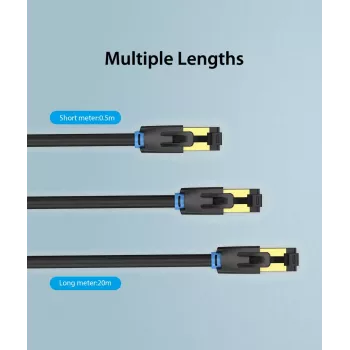 Ethernet patch cable Vention Cat.8 S/FTP 1 m Black RJ-45 Gold-plated