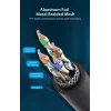Ethernet patch cable Vention Cat.8 S/FTP 1 m Black RJ-45 Gold-plated