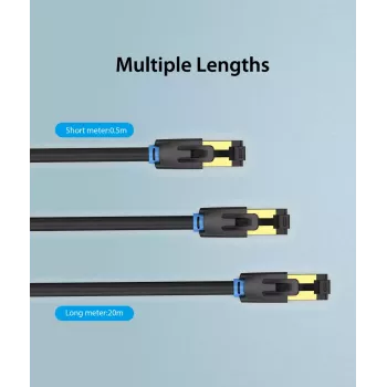 Network Cable Vention Cat.8 SFTP Patch Cable RJ-45 8m Black