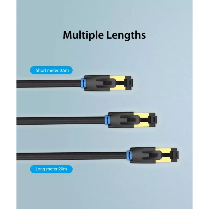 Network Cable Vention Cat.8 SFTP Patch Cable RJ-45 8m Black