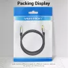 Optical fiber audio cable Vention 3 m TOSLINK male-to-male, grey, nylon jacket, gold-plated contacts